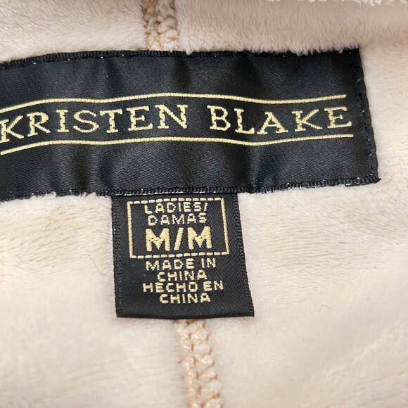 Kristen Blake Jacket Cream  Thick Ultra Soft Fleece Velour Hooded Zip Sz.M - Picture 5 of 7
